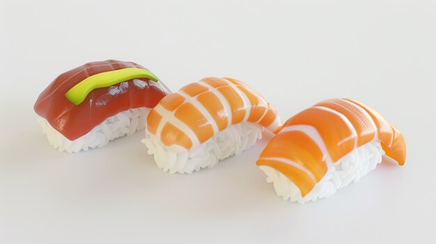 Bezpłatne zdjęcie rendering sushi w 3d