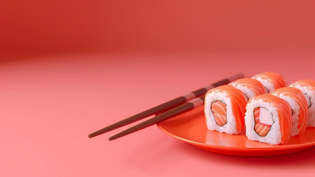 Bezpłatne zdjęcie rendering sushi w 3d