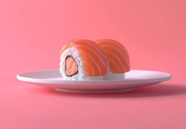 Bezpłatne zdjęcie rendering sushi w 3d