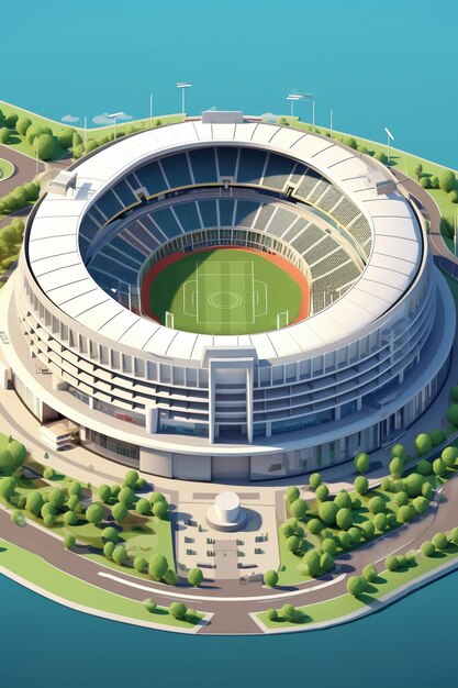 Renderowanie 3D budynku stadionu