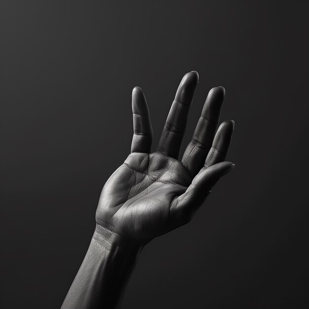 Renderowanie 3D czarnej dłoni