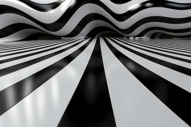 Renderowanie 3D czarno-białego złudzenia optycznego