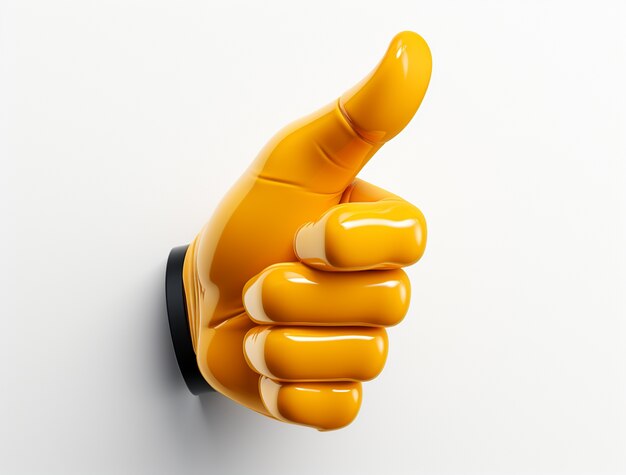 Renderowanie 3D dłoni pokazującej kciuki do góry