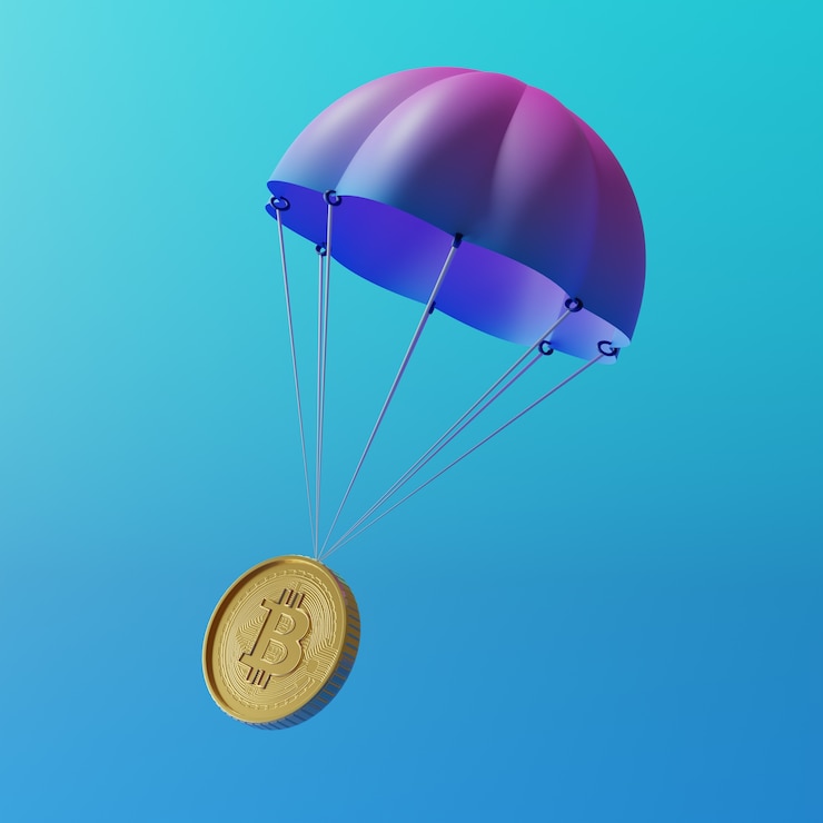 Bezpłatny plik Zdjęcie renderowanie 3d dystrybucji kryptowalut