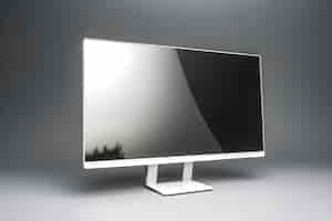 Bezpłatne zdjęcie renderowanie 3d nowoczesnego monitora lcd na szarym tle