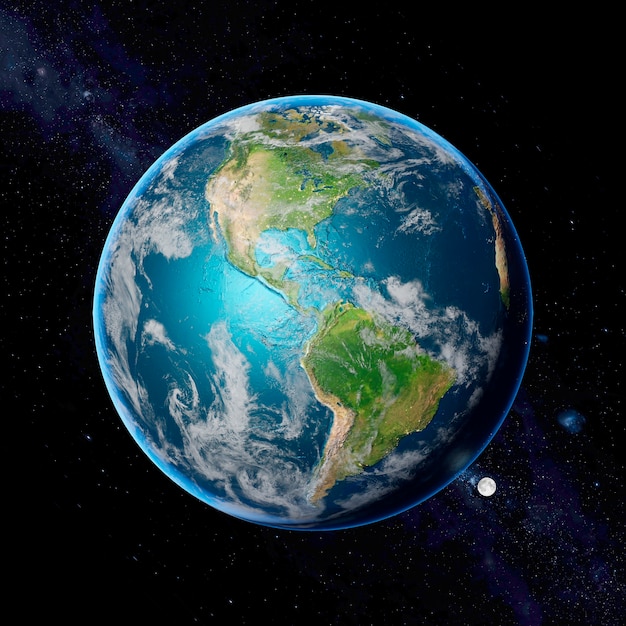 Renderowanie 3D planety Ziemia