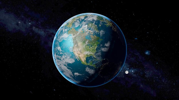 Renderowanie 3D planety Ziemia