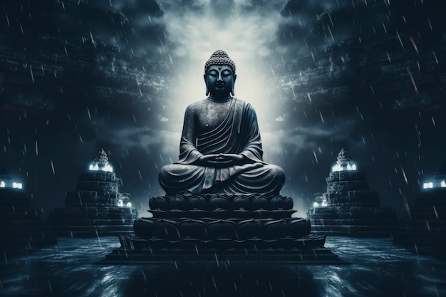 Bezpłatne zdjęcie renderowanie 3d posągu buddy