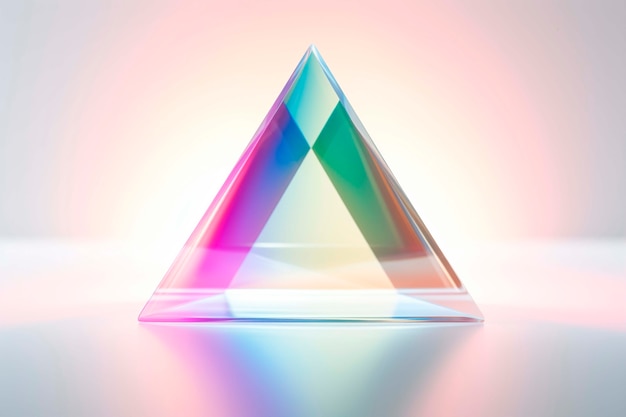 Bezpłatne zdjęcie renderowanie 3d przezroczystego trójkąta