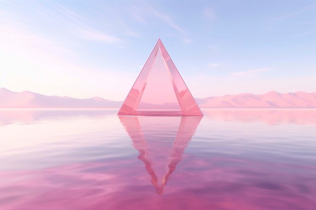 Renderowanie 3D trójkąta nad wodą