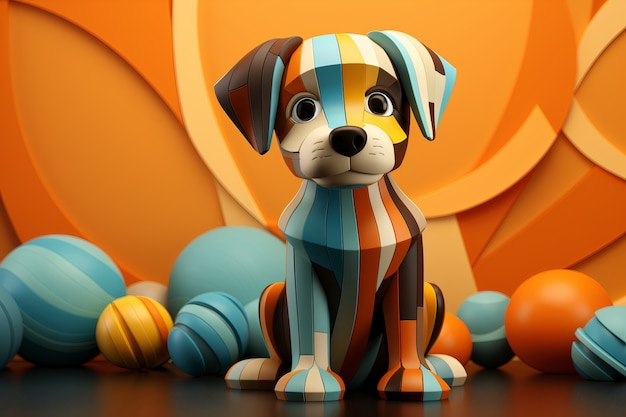 Bezpłatne zdjęcie renderowanie 3d zabawki dla psa