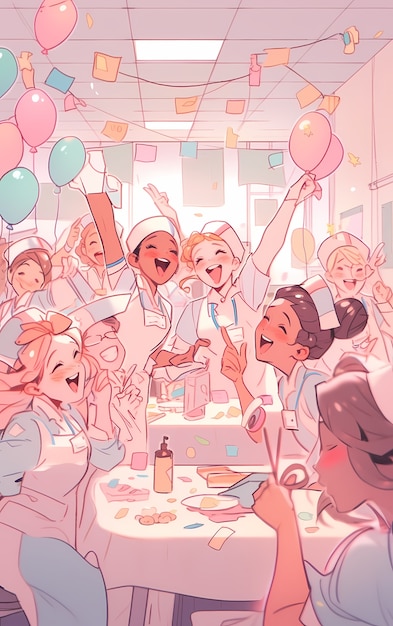 Renderowanie lekarzy z anime na imprezie