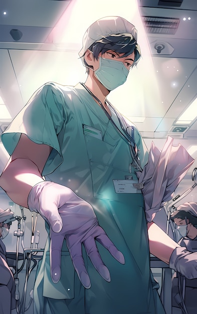 Renderowanie portretu doktora z anime