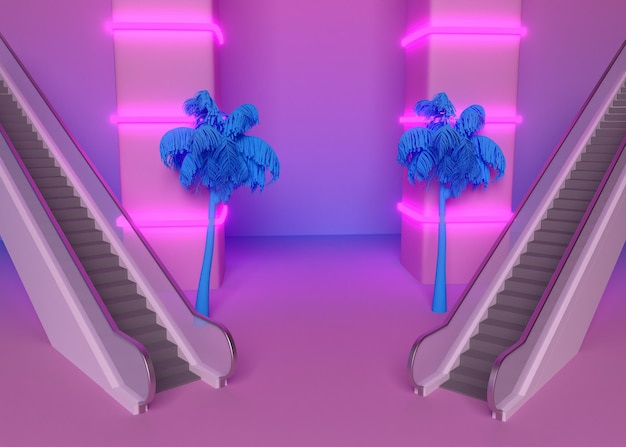 Retro kształty 3d w stylu vaporwave