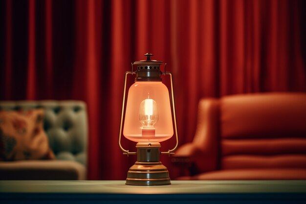 Retro lampa gazowa w pomieszczeniu