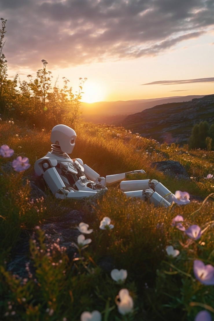 Bezpłatny plik Zdjęcie robot antropomorficzny na zewnątrz