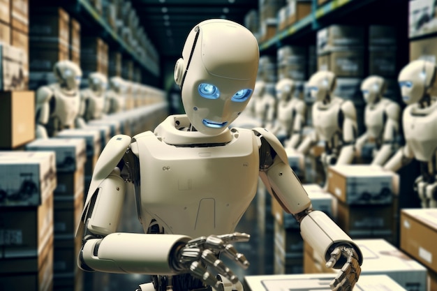 Bezpłatne zdjęcie robot wykonujący ludzką pracę