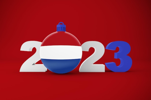 Bezpłatne zdjęcie rok 2023 z ozdobą holandii