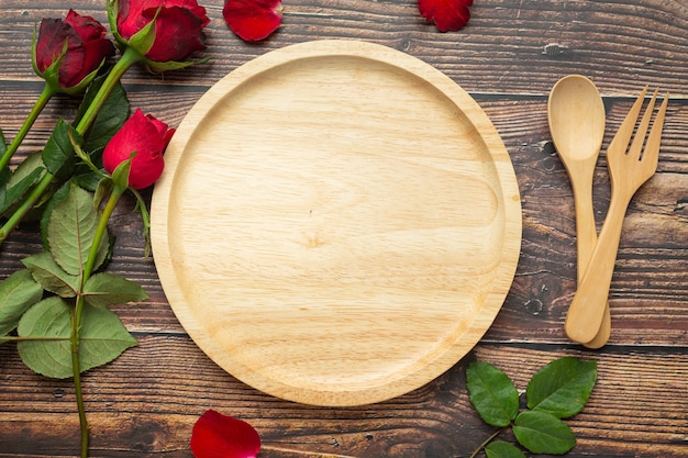 Romantyczny stół obiadowy Koncepcja miłości