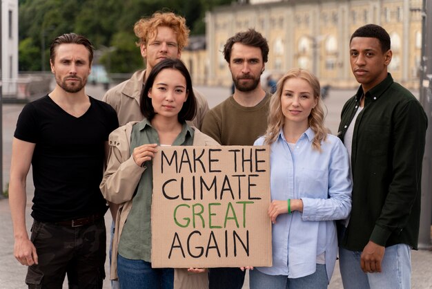 Różne osoby maszerujące w proteście przeciwko globalnym wojnom