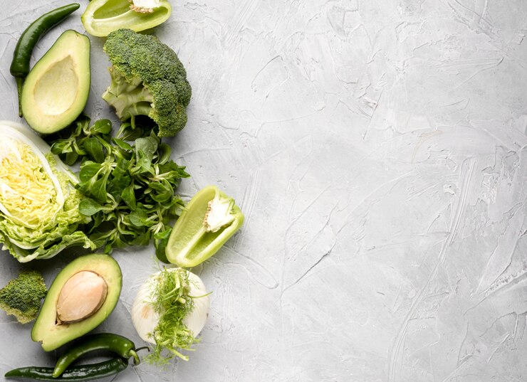 Bezpłatny plik Zdjęcie różnorodna zielona veggies kopii przestrzeń