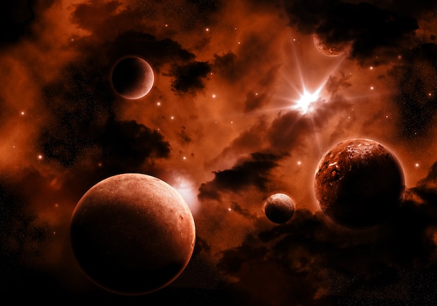 Różnych planet w przestrzeni kosmicznej