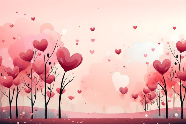 Różowa tapeta walentynkowa na temat serca