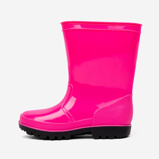 Bezpłatne zdjęcie różowe buty przeciwdeszczowe obuwie mody