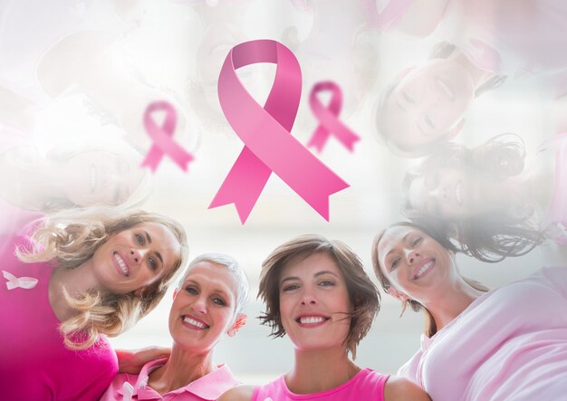 Różowe wstążki ze świadomością raka piersi u kobiet
