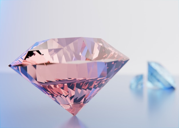 Różowy i niebieski układ diamentów