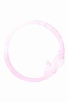 Różowy krąg akwarela na białym tle