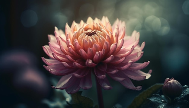 Różowy kwiatek z jasnofioletowym tłem