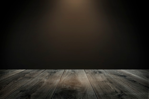 Bezpłatne zdjęcie rustykalna drewniana deska z ciemnobrązowym tłem