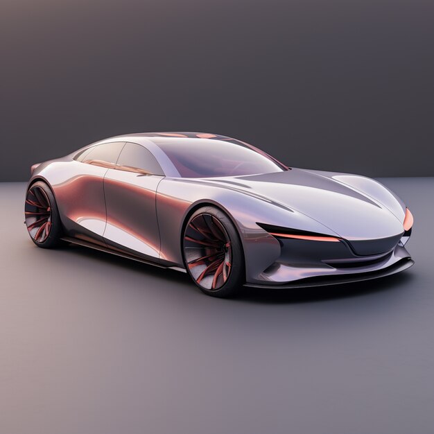 Samochód 3D z minimalnym tłem