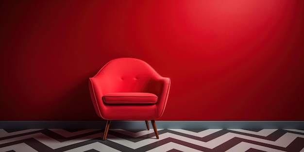 Bezpłatne zdjęcie samotne krzesło purpurowe oferuje kolorowy widok na geometrycznym tle