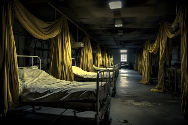 Scena grozy z przerażającym szpitalem