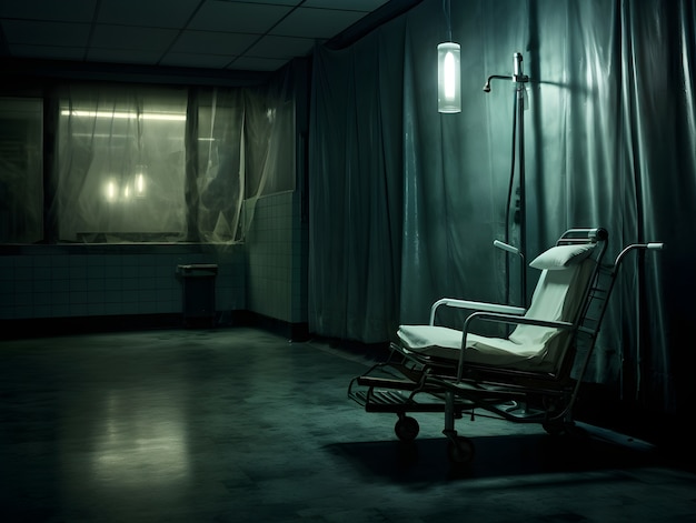 Scena grozy z przerażającym szpitalem