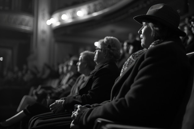 Bezpłatne zdjęcie scena teatralna retro z okazji światowego dnia teatru