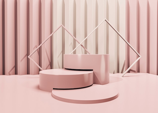 Scena Z Minimalnymi Podium 3d