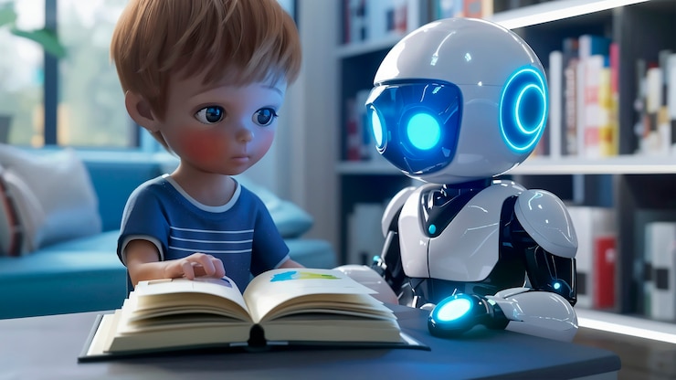 Bezpłatny plik Zdjęcie scena z robotem z kreskówki