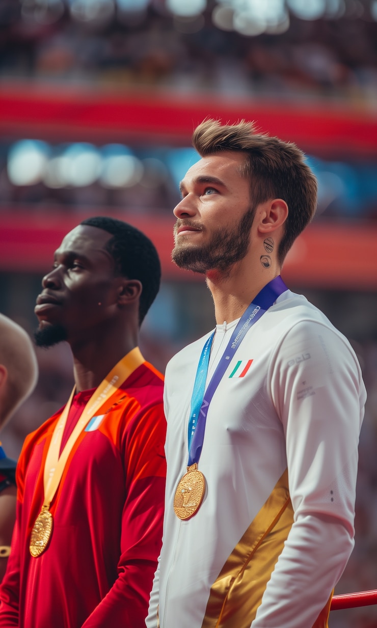 Bezpłatny plik Zdjęcie scena z turnieju igrzysk olimpijskich z zawodnikami rywalizującymi