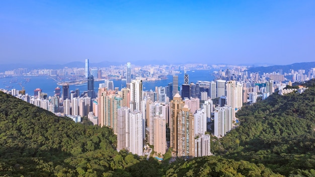 Bezpłatne zdjęcie sceneria z victoria peak hong kong chiny