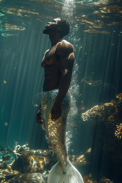 Bezpłatne zdjęcie senna syrena pod wodą