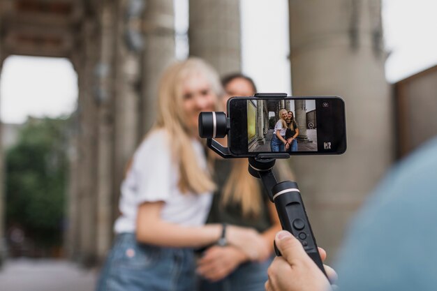 Sesja zdjęciowa do kamery telefonu z tyłu