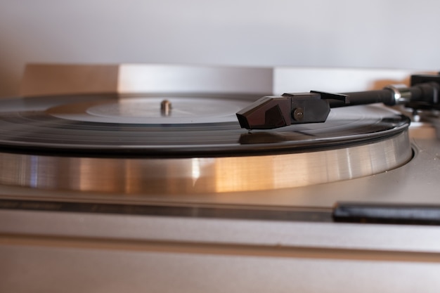Shallow fokus strzał kasety w przenośny gramofon