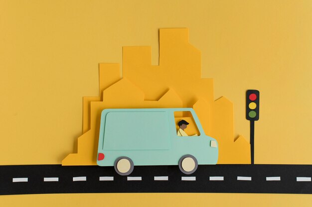Skład papierowego transportu miejskiego