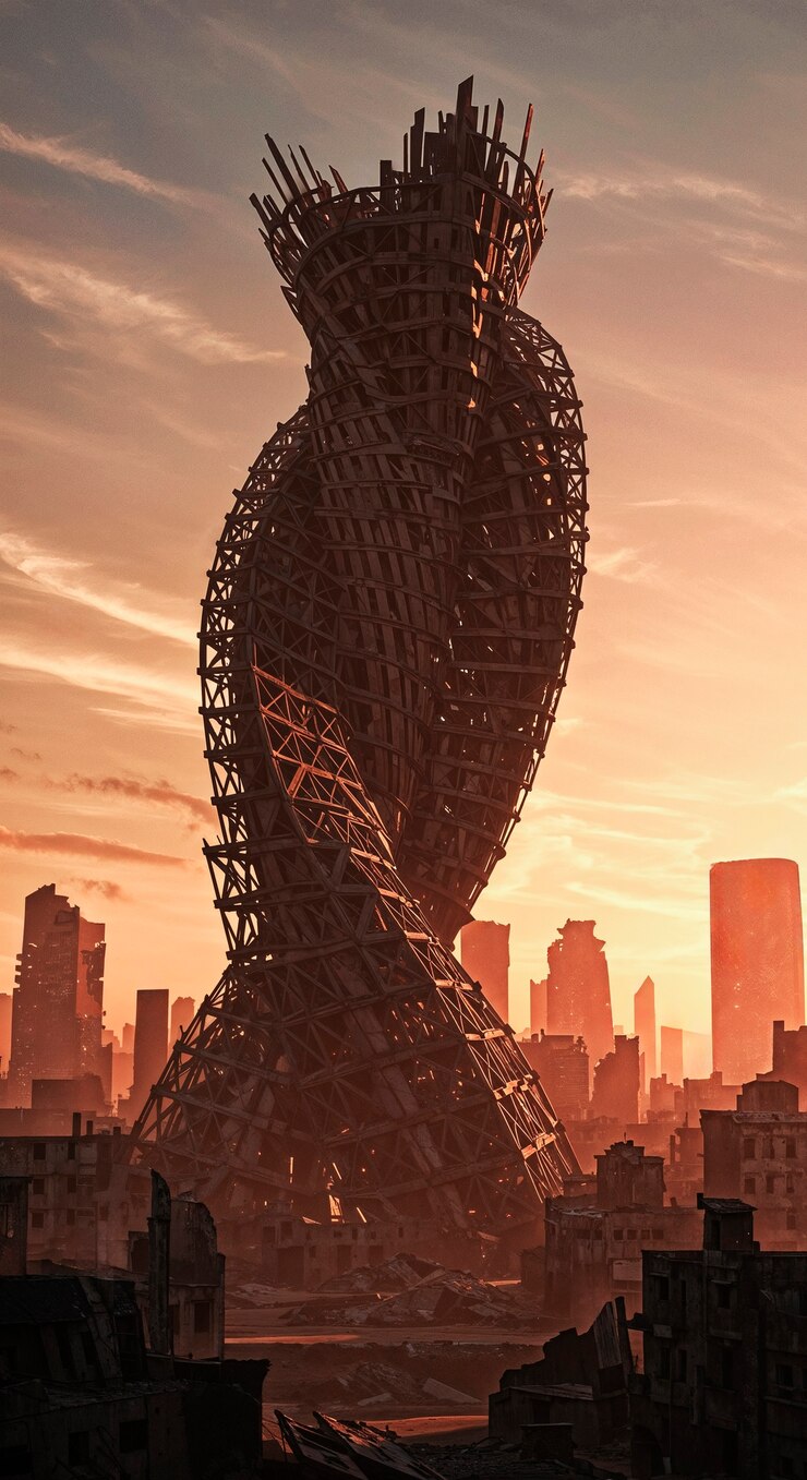 Bezpłatny plik Zdjęcie skyline dystopijnej przyszłości