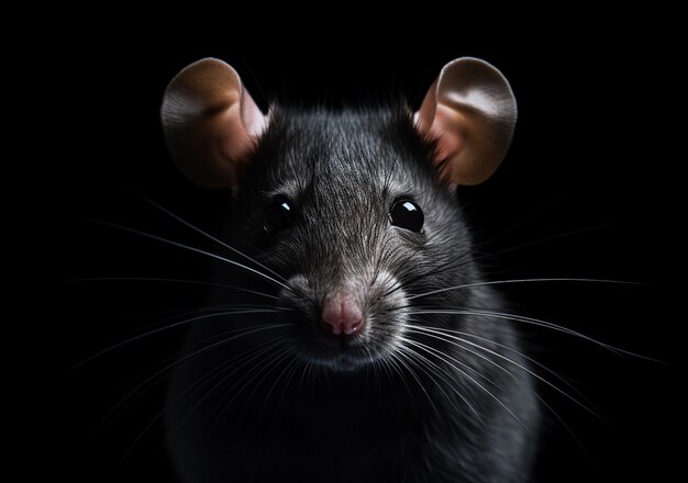 Śliczny szczur pozuje w studiu