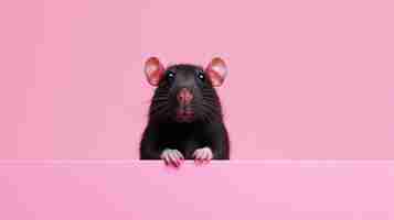 Bezpłatne zdjęcie Śliczny szczur pozuje w studiu