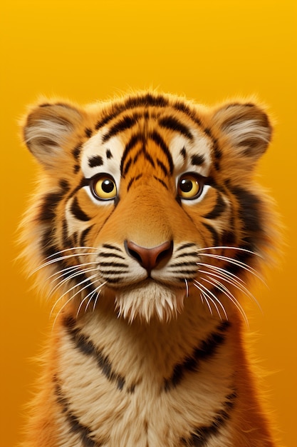 Bezpłatne zdjęcie Śliczny tygrys w studiu